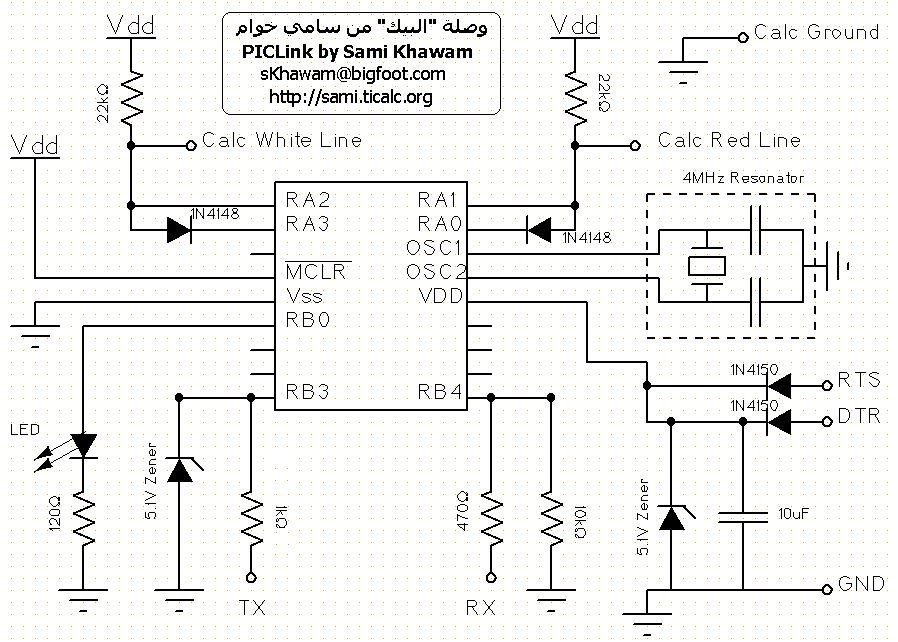 Old version of the PIClink schematic